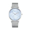 Stylish Men Quartz Watch with Stainless Steel Band - Round Dial Silver Alloy Case - Wa0736A
