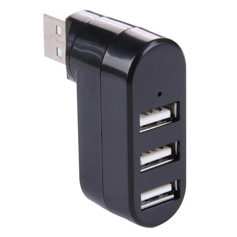 3-Port Usb 2.0 Hub With 180° Rotation - Black