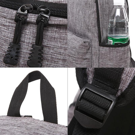 Multi-Function Canvas Laptop Backpack - Fits 15.6 Macbook Samsung Sony Dell Alienware Chuwi Asus Hp - 42X29X13Cm - Black