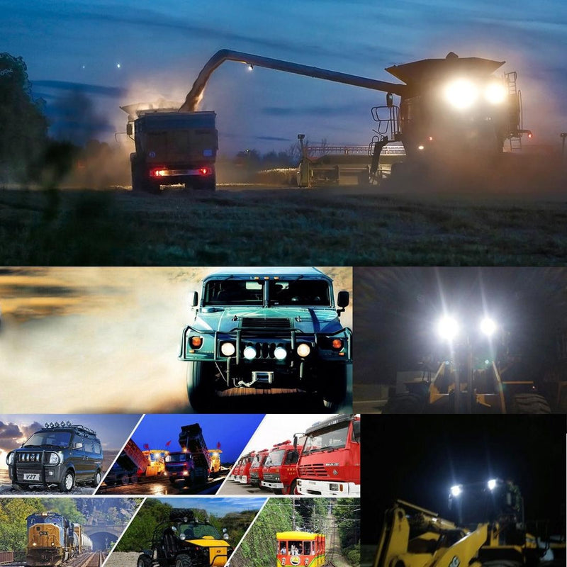 18W Cree 6 Led White Light Condenser Engineering Lamp / Waterproof Ip67 Suvs Light Dc 10 - 30V Black