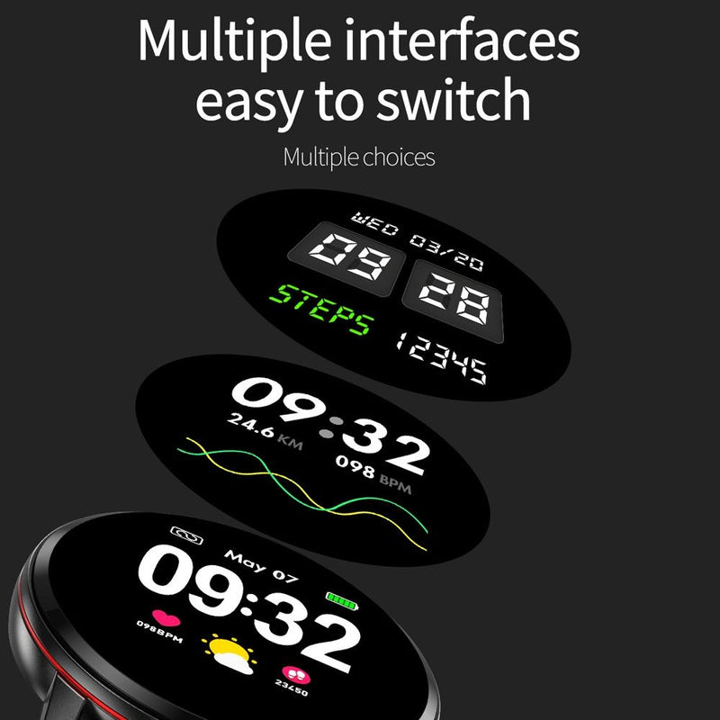 Waterproof Smart Bracelet With Colour Screen - Call Heart Bp Sleep Oxygen Monitoring - Black