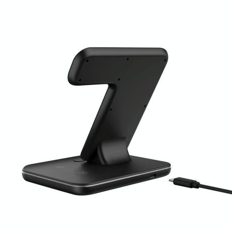 3 In 1 Magnetic Wireless Charger With Touch Ring Light - Black