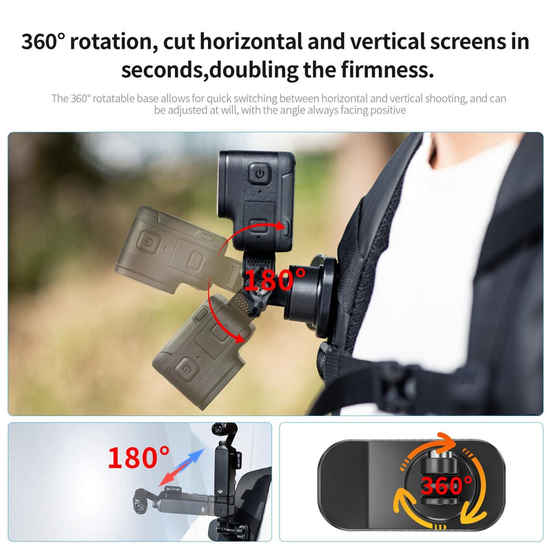 360 Degree Rotating Magnetic Backpack Clip Mount