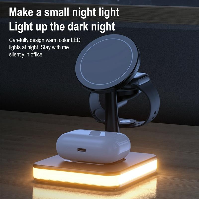15W Wireless Fast Charger With 360° Rotating Holder - Black