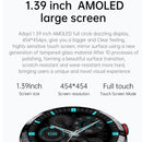Leather Strap Amoled Smart Watch With Heart Rate And Blood Pressure Monitoring - Black