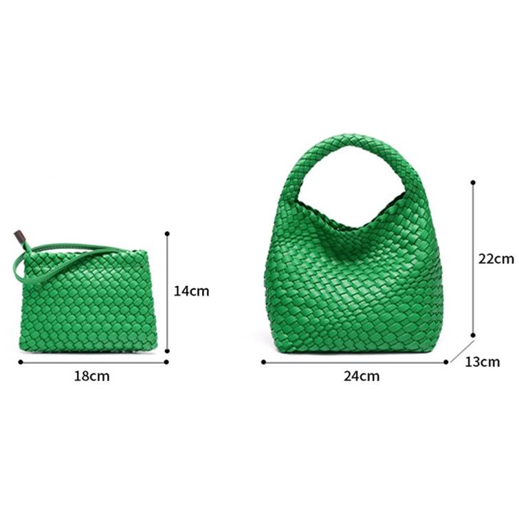 Apricot Hand Woven 2-In-1 Shoulder Bag - Brown