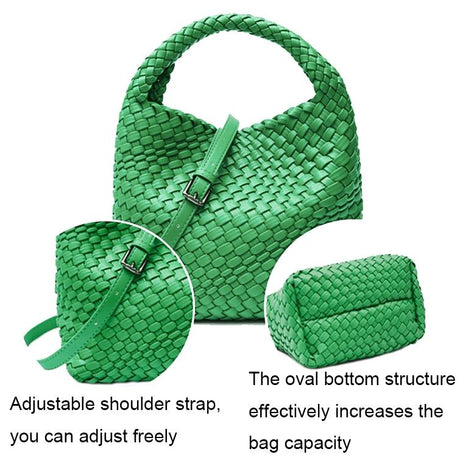 Apricot Hand Woven 2-In-1 Shoulder Bag - Brown