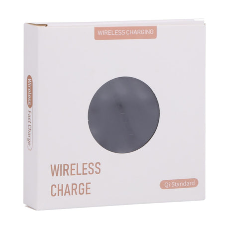10W Plaid Pattern Round Wireless Charger - Black