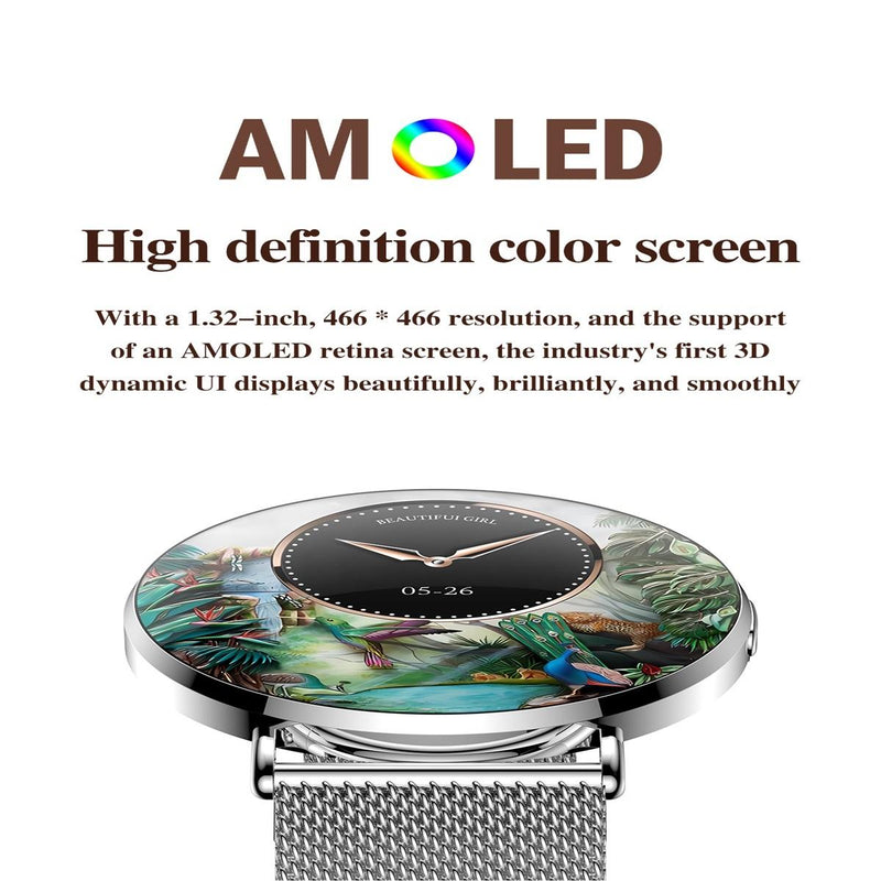 1.32 Inch Colour Screen Smart Watch With Bluetooth Call & Health Monitoring - Silver