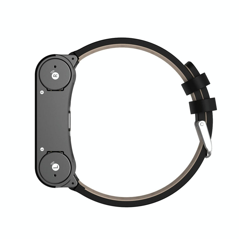 Bluetooth Headset Bracelet With Hr / Bp Monitoring & Temp. Measurement - Black