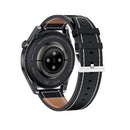 Waterproof Leather Smartwatch With Colour Display - Brown