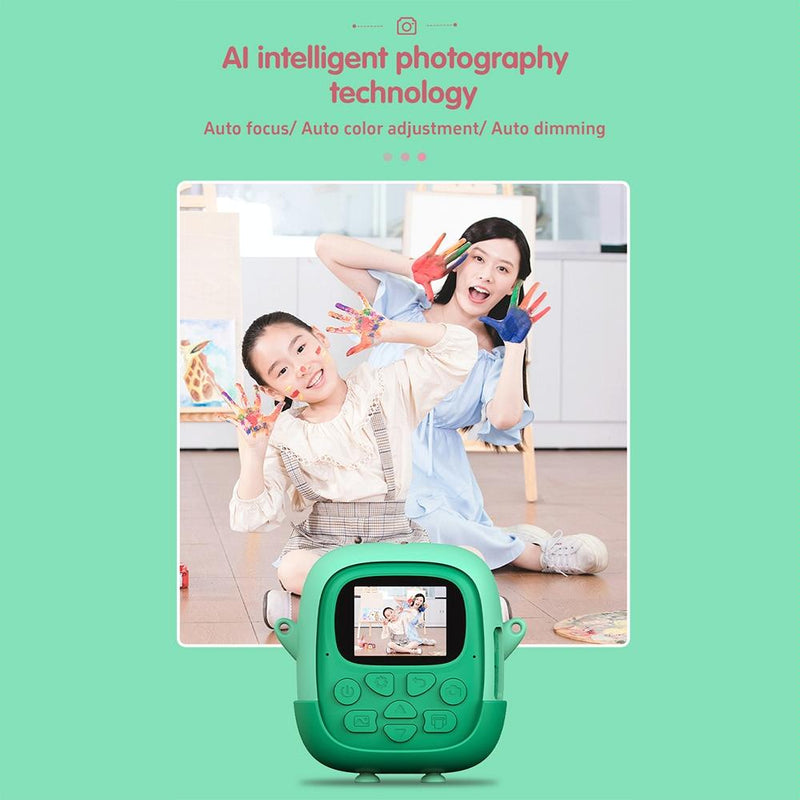 720P Hd Reversible Mini Digital Camera For Children - Cartoon Print