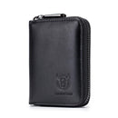 Men'S Leather Card Holder Casual Driver License Wallet - Yellow