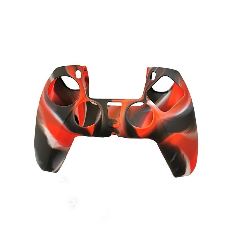 2-pack Non-slip Silicone Handle Covers for Ps5 Controllers - Black Red