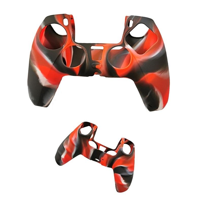 2-pack Non-slip Silicone Handle Covers for Ps5 Controllers - Black Red