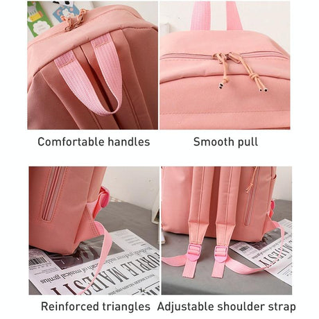 5-piece Girls Backpack Set - Lightweight and Versatile - Black