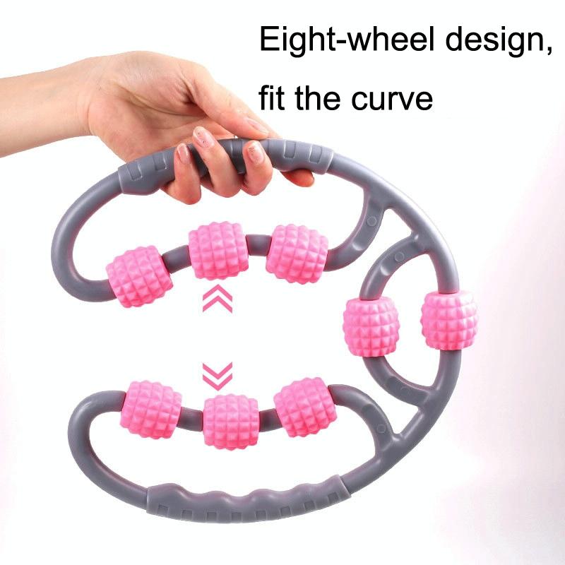 8-Round Yoga Leg Massager Ring-Shaped Roller For Training - Pink