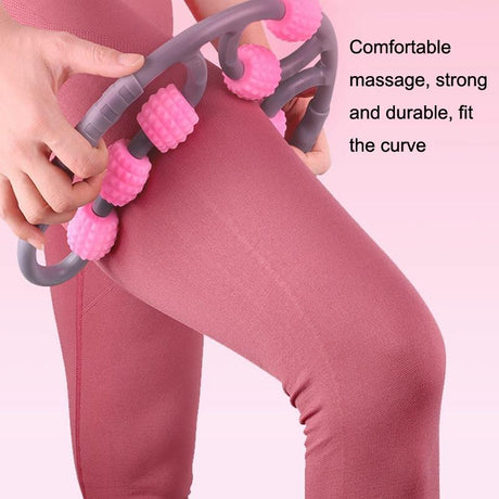 8-Round Yoga Leg Massager Ring-Shaped Roller For Training - Pink