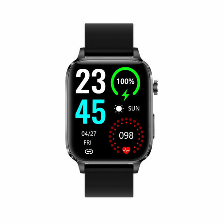 1.7 Inch Hd Square Screen Tpu Strap Smart Watch Supports Body Temperature Monitoring / Blood Oxygen Monitoring - Red