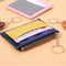Portable Simple Card Holder Coin Purse With Keychain Unisex Pu Wallet - Orange