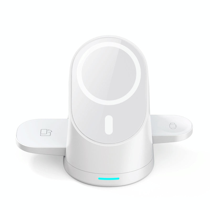 3 In 1 Magnetic Wireless Charging Bracket For Smartphone Iwatch Airpods - White