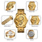 Men Golden Dragon Calendar Dial Quartz Watch with Luminous Hands - Silver Black