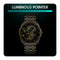 Men Golden Dragon Calendar Dial Quartz Watch with Luminous Hands - Silver Black