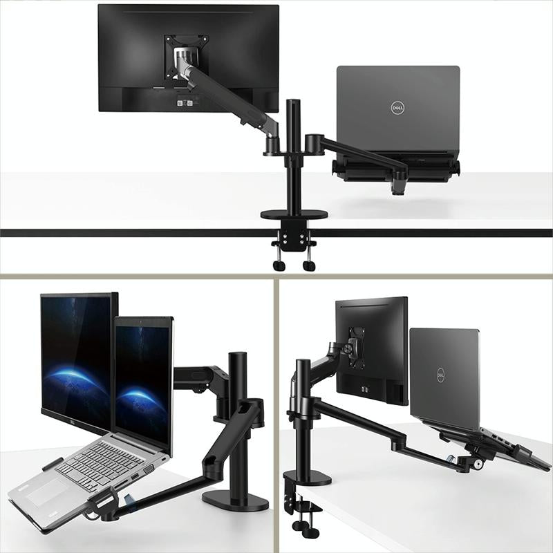 Adjustable Desktop Stand For 17-32 And 12-17 Monitors - Aluminum - Silver