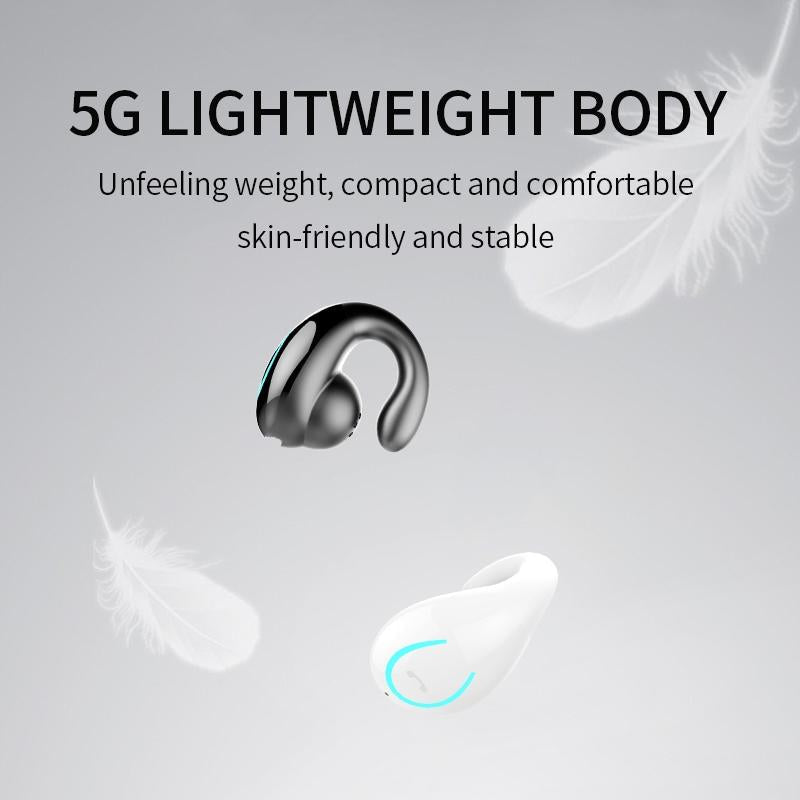 Ultra-light Wireless Earphone with Mic - Bluetooth 5.0 - Ear Clip - Stereo - Pink