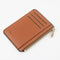 Multi Slot Zipper Card Holder Large Capacity Ultra Thin Coin Purse - Coffee