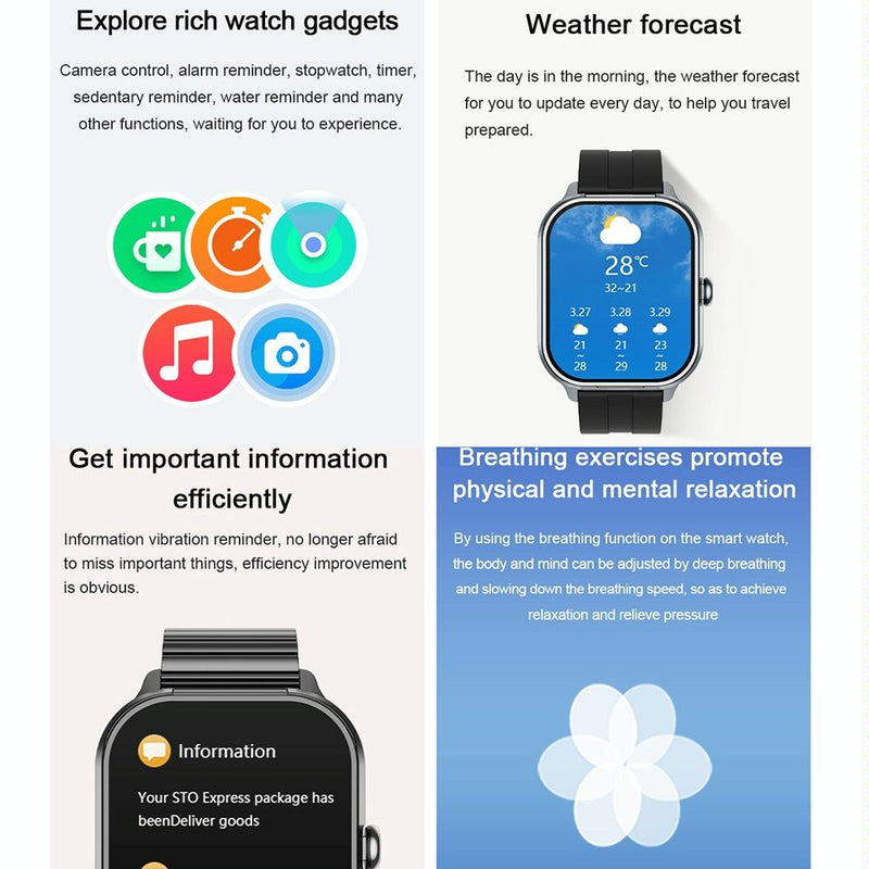 2.01 Inch 2 In 1 Bluetooth Earphone Smart Watch With Nfc & Steel Strap - Space Grey