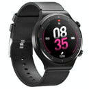 1.28 Inch Touch Colour Screen Smart Watch Black - Leather Silver