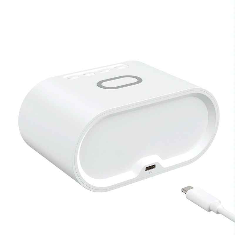 15W Wireless Charger With Mirror & Clock - White