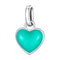 925 Sterling Silver Heart Pendant For Diy Bracelets & Necklaces - Pink
