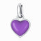 925 Sterling Silver Heart Pendant For Diy Bracelets & Necklaces - Pink
