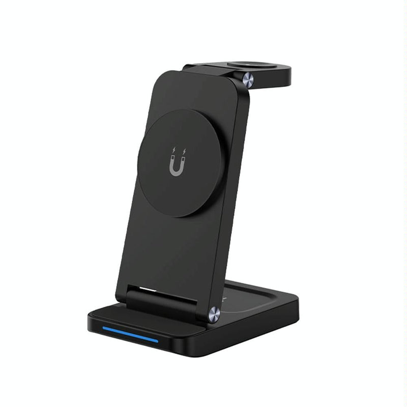 3 In 1 Magnetic Wireless Charger Stand - White