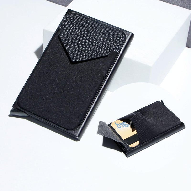 Compact Metal Card Holder with Rfid Protection - Gold