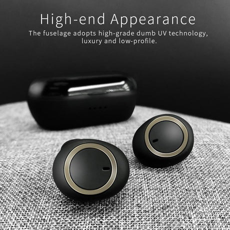 Mini Invisible Tws Bluetooth 5.0 Earphones with Charging Box & Mic - White