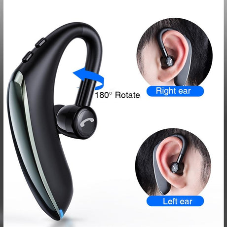 180 Degree Rotating Wireless Bluetooth Car Handsfree Earphones - Blue