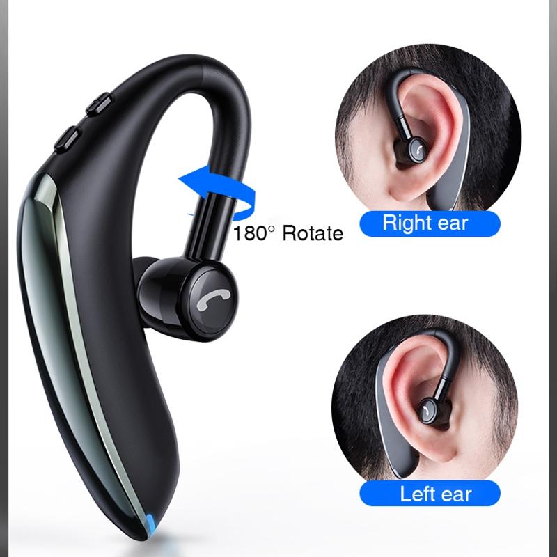 180 Degree Rotating Wireless Bluetooth Car Handsfree Earphones - Blue