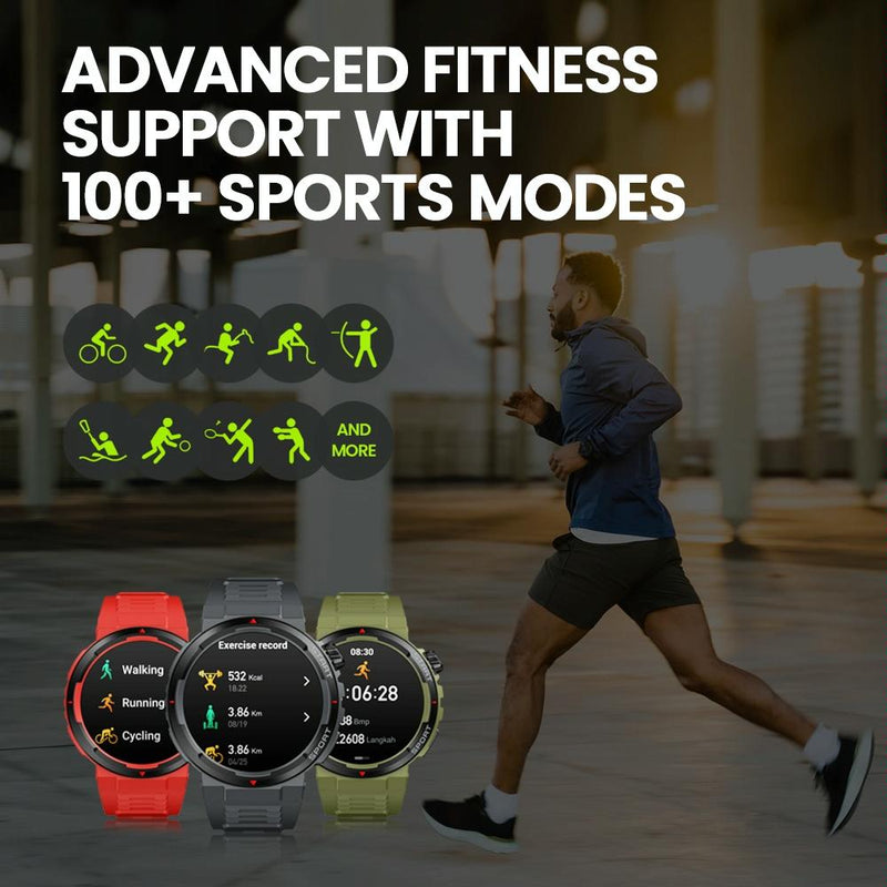1.43 Inch Fitness & Wellness Smart Watch 24H Health Monitoring - Lava Black