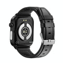 1.96 Inch Colour Screen Smart Watch Leather Strap Support Bluetooth Call / Ecg - Brown