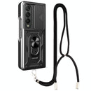 For Samsung Galaxy Z Fold4 5G Camshield Lanyard Case With Slide Ring