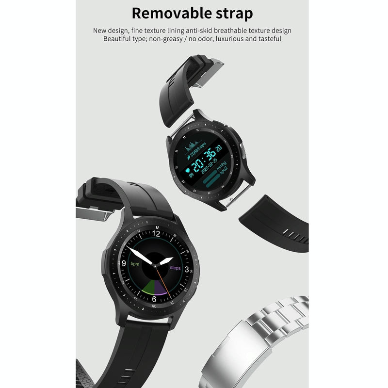 Waterproof Smart Bracelet With Touch Screen Bluetooth Call And Heart Rate Monitor - Silver