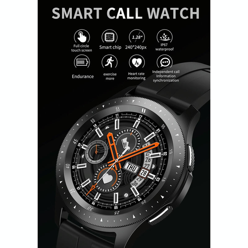 Waterproof Smart Bracelet With Touch Screen Bluetooth Call And Heart Rate Monitor - Silver