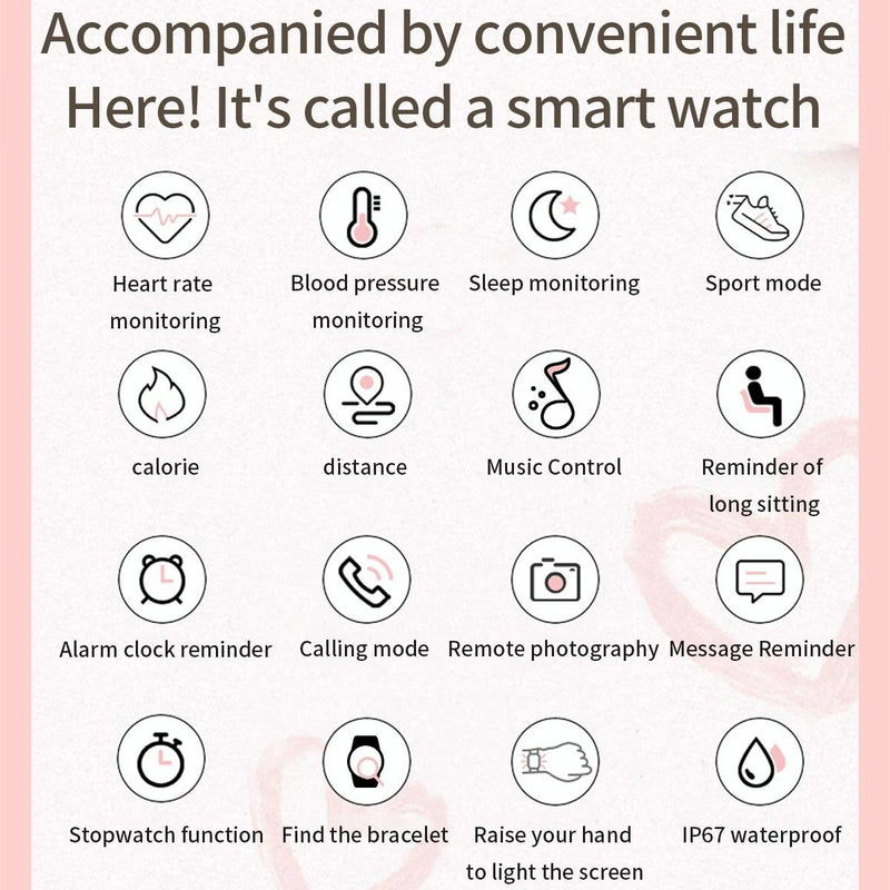 Smart Wristband With Waterproof Heart Rate And Blood Pressure Monitoring - Pink