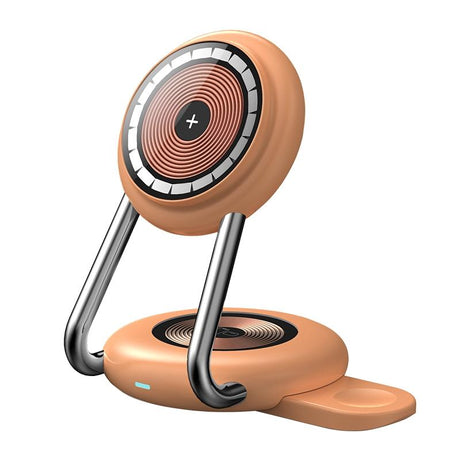 15W 3 In 1 Transparent Magnetic Wireless Charger - White