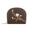 Large Capacity Semicircular Embroidery Id Card Holder - Pink