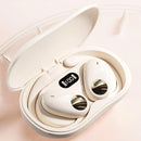 Wireless Dual-mic Bluetooth Earphones with Noise Reduction and Led Display - White