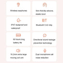 Wireless Dual-mic Bluetooth Earphones with Noise Reduction and Led Display - White